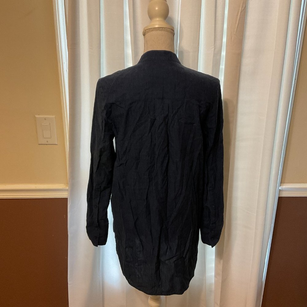 COS Chambray Dress US 8 Blue Long Sleeve Tunic Style Half Button - Picture 6 of 9